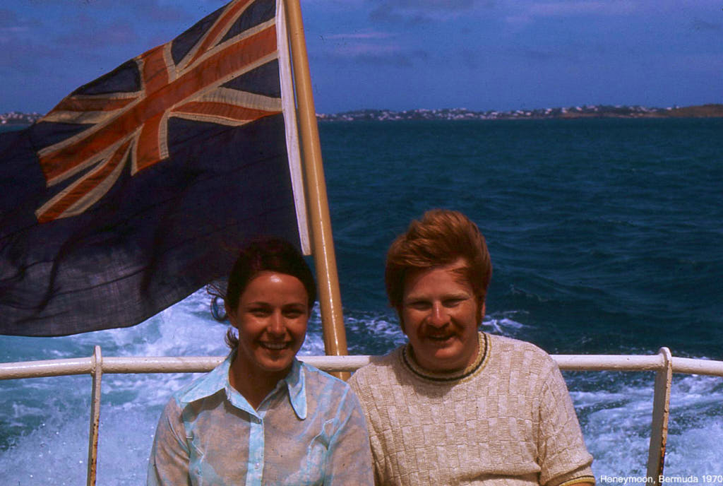 Carol and Fred on Honeymoon in Bermuda 1970