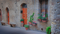 Front door Hotel Sonya (our hotel), San Gimignano